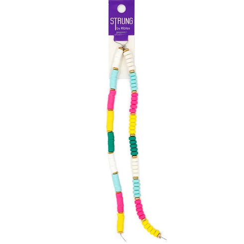 Multi Colours Poly Clay Slices Strung Beads